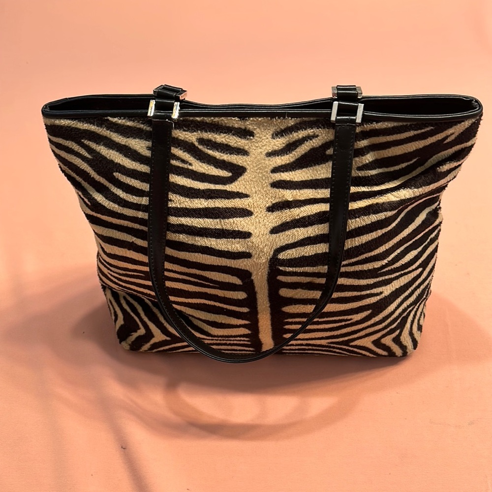 Rafe New York Faux Fur Zebra Print Handbag.